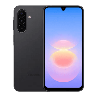 Samsung Galaxy A17 negro, vista frontal y trasera